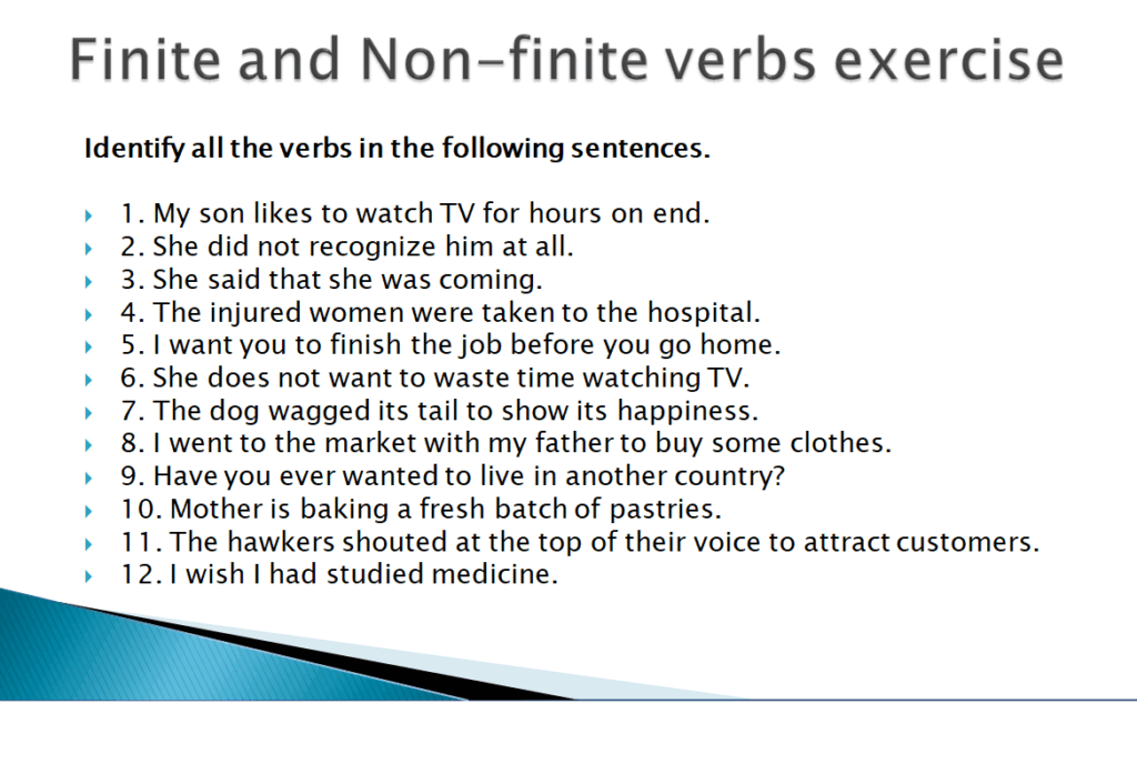 finite and non-finite verbs exercise
