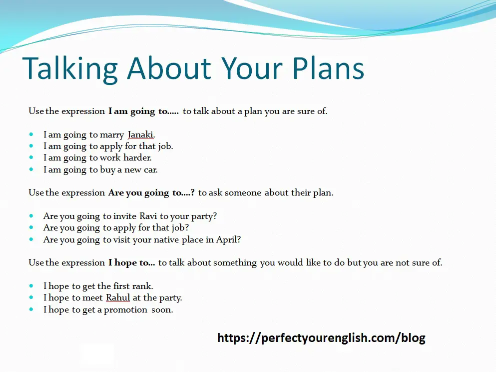 English speaking lessons | Talking about plans in English