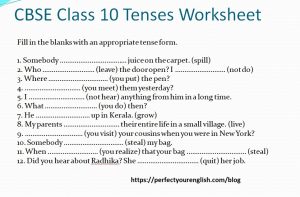 change tenses exercises with answers class 10 cbse