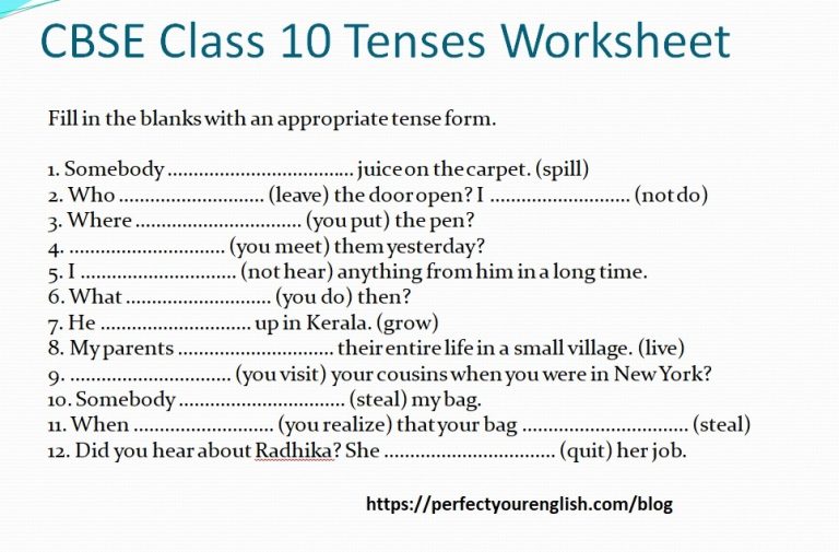 cbse-class-10-tenses-worksheet-with-answers-perfectyourenglish