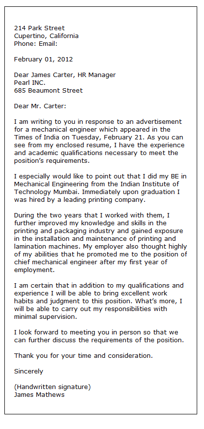 19+ English Formal Letter Job Application example