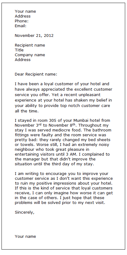 Example Of Formal Letter About Complaint Best Cv Career Objective