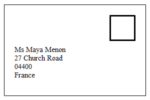 example of an informal envelope