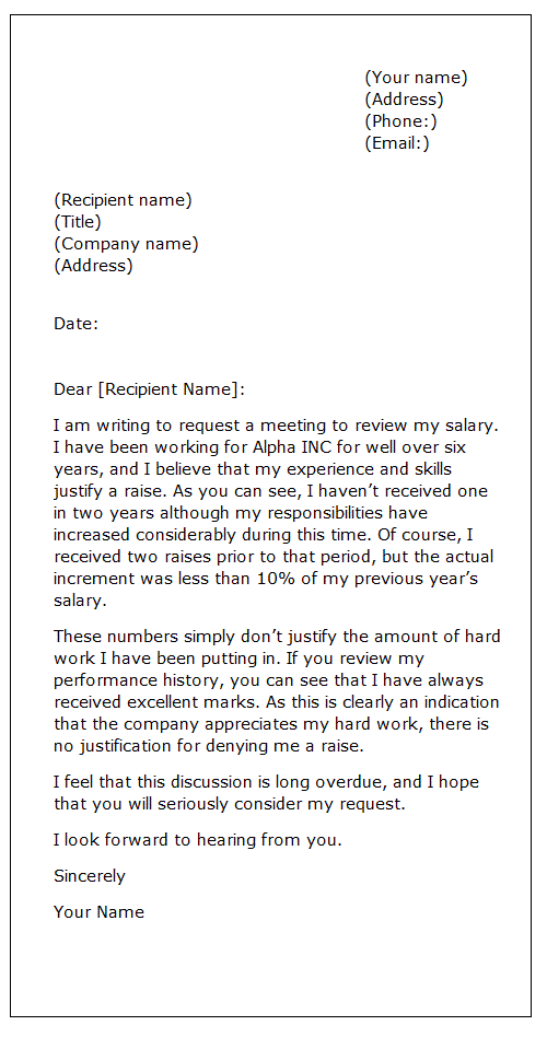 How To Write A Formal Letter Requesting A Raise