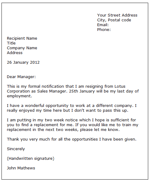 example of a formal letter